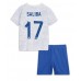 Frankrike William Saliba #17 Replika Babykläder Borta matchkläder barn VM 2022 Korta ärmar (+ Korta byxor)